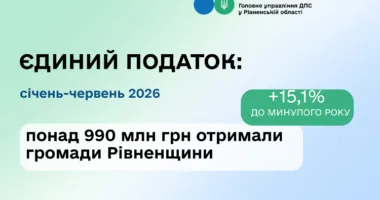 Понад 990 млн гривень в бюджет Рівненської області сплатив малий бізнес